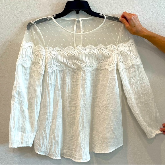 Polka Dot Lace Blouse - Picture 1 of 5